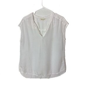 Cloth & Stone White Tencel Sleeveless Vneck Top